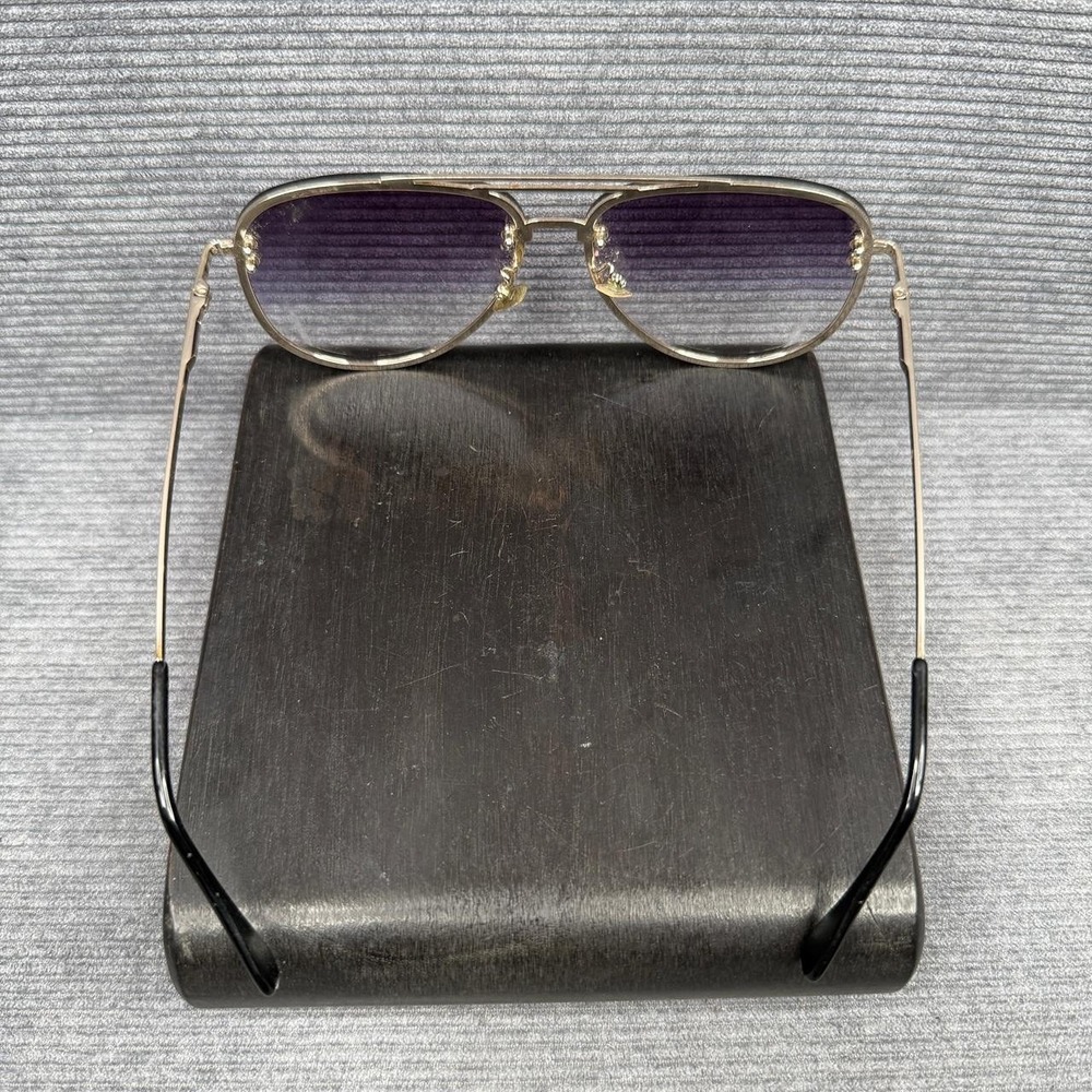 VIVIENFANG Oversized Aviator Sunglasses Gold Tone Metal Frame Gradient Lens Y2K - Picture 8 of 11